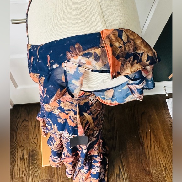 Floral High-Low Maxi Dress - Elegant & Flowy | Ruffled Special Occasion - Picture 10 of 13